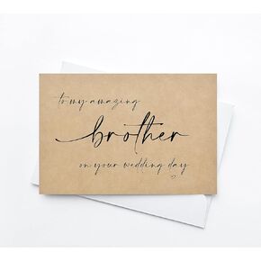 To My Brother on Your Wedding Day Card, For Sibling Gifts, Thank You Cards for Bridal Party, From Bride Groom
