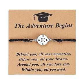 Class of 2024,Personalized Gifts for College High School,Personalized Graduation Gifts for Her/Him,Comapss Graduation Bracelet with Graduation Gift Card