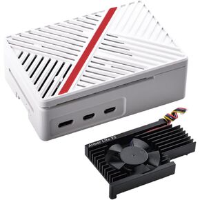 GeeekPi Case for Raspberry Pi 5, Pi 5 ABS Case with Armor Lite V5 Heatsink Fan for Raspberry Pi 5 4GB/8GB (Black)
