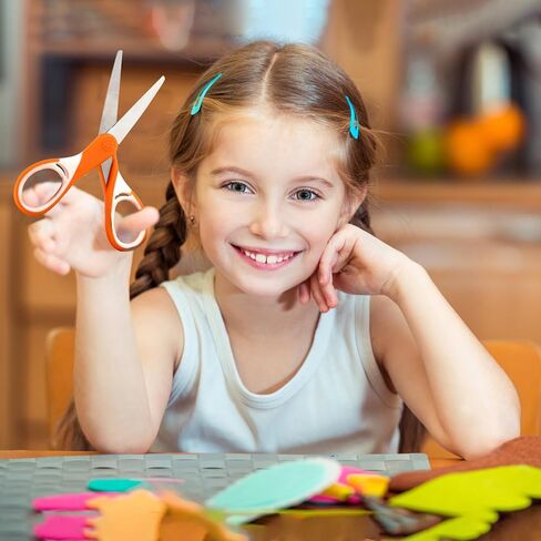 Potamish Kids Scissors (4-Pack, Rounded-tip, 5.2''), Small Safety Scissors Blunt-tip Toddler Scissors with Cover, Soft Grip Kid scissors for School Classroom Children, Assorted Colors PM-041-A in Saudi Arabia