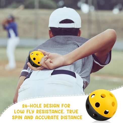 50 قطعة من كرات البيسبول البلاستيكية للتدريب على البيسبول من سينا، 50 قطعة من كرات البيسبول في الأماكن المغلقة والمفتوحة، وممارسة الضرب والرمي والإمساك مع صندوق التعبئة وحقيبتين شبكيتين برباط in Kuwait