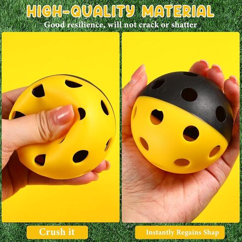 50 قطعة من كرات البيسبول البلاستيكية للتدريب على البيسبول من سينا، 50 قطعة من كرات البيسبول في الأماكن المغلقة والمفتوحة، وممارسة الضرب والرمي والإمساك مع صندوق التعبئة وحقيبتين شبكيتين برباط in Kuwait