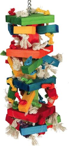 Featherland Paradise | Knots N Blocks - XXL Bird Toy | Parrot Toys | Bird Toys for Parrots, Macaws, Cockatoos, Very Large Birds, Big Beaks in Saudi Arabia