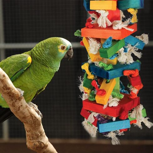 Featherland Paradise | Knots N Blocks - XXL Bird Toy | Parrot Toys | Bird Toys for Parrots, Macaws, Cockatoos, Very Large Birds, Big Beaks in Saudi Arabia