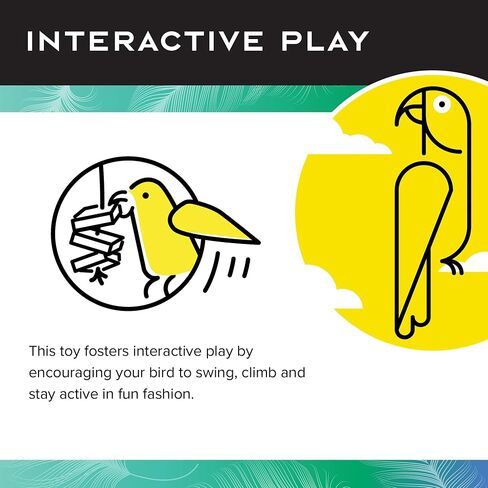 Featherland Paradise | Knots N Blocks - XXL Bird Toy | Parrot Toys | Bird Toys for Parrots, Macaws, Cockatoos, Very Large Birds, Big Beaks in Saudi Arabia