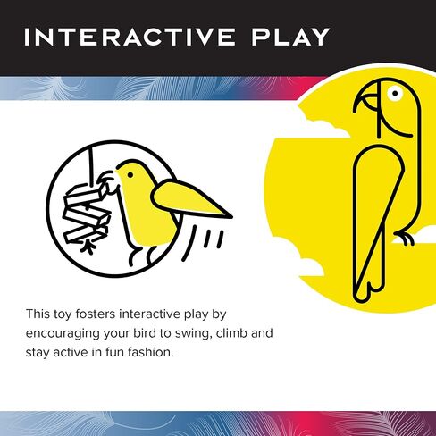 Featherland Paradise | Knots N Blocks - XXL Bird Toy | Parrot Toys | Bird Toys for Parrots, Macaws, Cockatoos, Very Large Birds, Big Beaks in Saudi Arabia