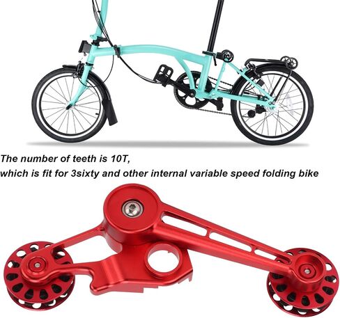 VGEBY Bike Chain Guide Tensioner, 10T Bike Single Speed Aluminum Chain Tensioner Wear-Resistant Rear Derailleur Chain Tensioner(red) in Saudi Arabia