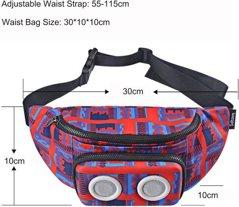 Fanny Pack with Bluetooth Speaker, Durable Bluetooth Speaker Fannypack with 8W Louder Sound, 10H Playtime Waist Bag for Parties, Beach, Festival Works with iPhone Xs MAX, XR, 8 Plus, Android in Saudi Arabia
