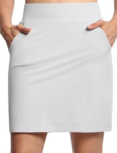 THE GYM PEOPLE Women's Golf Skorts Modest Knee Length Athletic Tennis Skirts Built-in Shorts with 4 Pockets in Saudi Arabia
