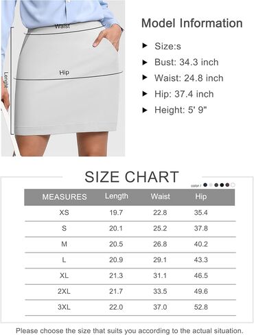 THE GYM PEOPLE Women's Golf Skorts Modest Knee Length Athletic Tennis Skirts Built-in Shorts with 4 Pockets in Saudi Arabia