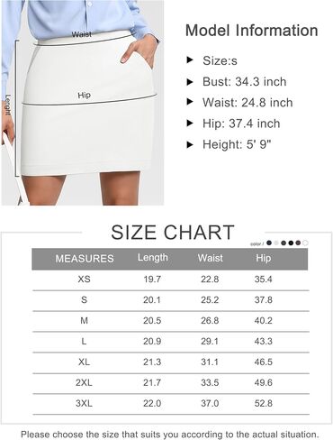 THE GYM PEOPLE Women's Golf Skorts Modest Knee Length Athletic Tennis Skirts Built-in Shorts with 4 Pockets in Saudi Arabia