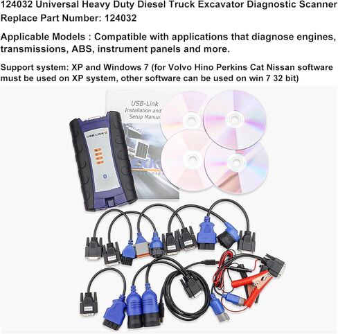 124032 ماسح ضوئي تشخيصي عالمي لحفارة شاحنة الديزل الثقيلة مناسب لـ Nexiq USB Link 2 - محول واجهة Bluetooth لتشخيص الشاحنة in Kuwait