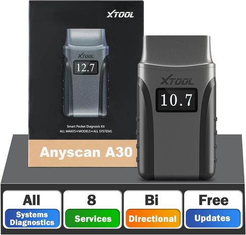 Wireless Bidirectional OBD2 Scanner XTOOL Anyscan A30, Lifetime Free Update, All Systems Diagnostic Tool for iPhone & Android, 8 Services, Oil/EPB/SAS/TPMS Reset, Throttle Relearn, BMS, ABS Bleeding in Saudi Arabia
