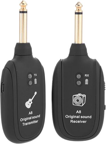 ناقل الحركة للجيتار، جهاز استقبال جيتار لاسلكي، نظام جيتار لاسلكي، كابل شحن USB بلاستيكي أسود معدني لباس الجيتار الكهربائي المنزلي in Kuwait