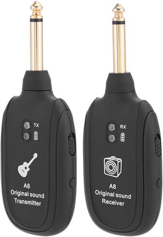 ناقل الحركة للجيتار، جهاز استقبال جيتار لاسلكي، نظام جيتار لاسلكي، كابل شحن USB بلاستيكي أسود معدني لباس الجيتار الكهربائي المنزلي in Kuwait