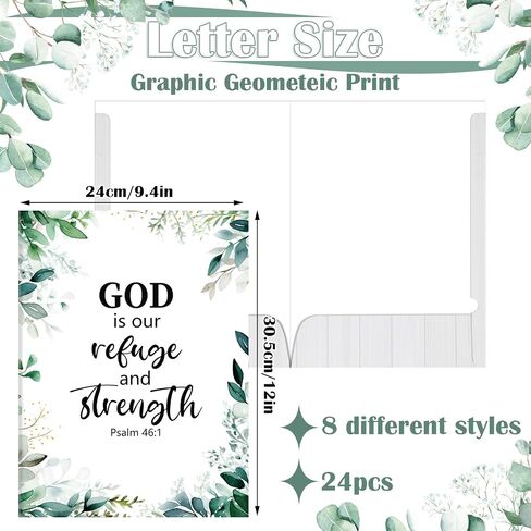 24 Pack Bible Verse Decorative Folders with 2 Pockets Cute 2 Pockets Folders Letter Size Folders with Pockets for Office Gifts(Flower Style) in Saudi Arabia