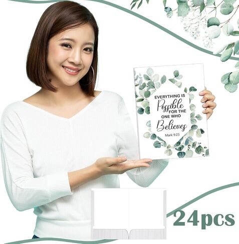24 Pack Bible Verse Decorative Folders with 2 Pockets Cute 2 Pockets Folders Letter Size Folders with Pockets for Office Gifts(Flower Style) in Saudi Arabia