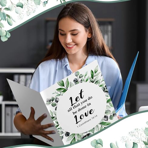 24 Pack Bible Verse Decorative Folders with 2 Pockets Cute 2 Pockets Folders Letter Size Folders with Pockets for Office Gifts(Flower Style) in Saudi Arabia