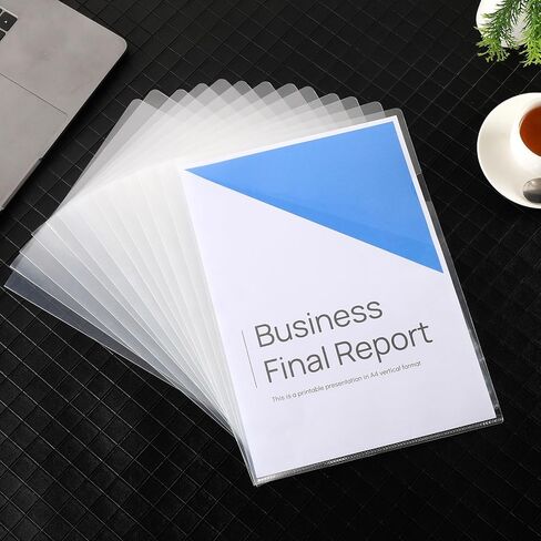 50 حزمة من المجلدات البلاستيكية من النوع L، جيوب مشروع شفافة، مجلد مستندات شفاف لأكمام السترة الورقية بحجم حرف A4 in Kuwait