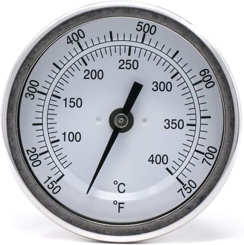 PIC Gauges B3B12-AA SS Case Bimetal Thermometer, 316 SS Stem, Back Angle Connection, 3" Dial, 12" Stem Length, 50/300° F & 10/149° C Temperature Range in Kuwait