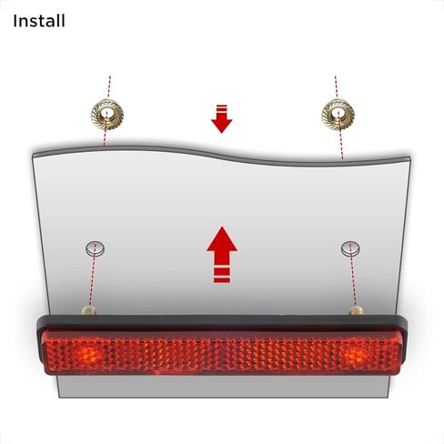 عاكس أحمر من Evermotor للدراجات النارية، عاكس تحذير عاكس للضوء مستطيل M5 مقاس 4.25 بوصة، مثبت على الشرفة UTV ATV للدراجات النارية (قطعتان) in Kuwait