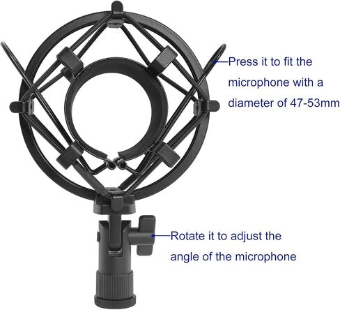 LUORNG Microphone Shock Mount Metal Suitable for 47 53mm/1.85 2.09in Professional Microphones Adjustable High Isolation Universal Shock Mount Clamp in Saudi Arabia