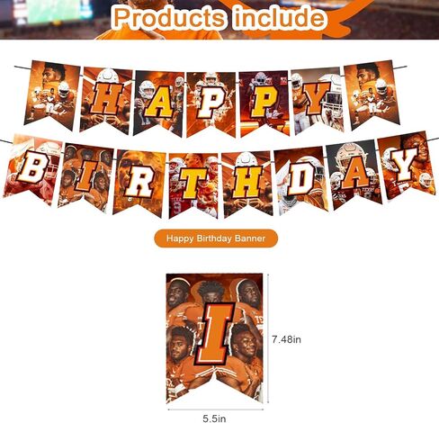 Texas Aesthetic Longhorns Party Decorations,Birthday Party Supplies For Texas Baseball Party Supplies Includes Banner - Cake Topper - 12 Cupcake Toppers - 18 Balloons in Saudi Arabia