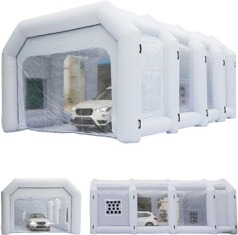 Xmaybang Inflatable Spray Booth 12x7.2x8.9ft,Portable Auto Paint Booth with Filtration System,Suitable for Motorcycles, Outdoor Tents, Medical Aids, Auto Parts, Etc,Blower Not Included in Saudi Arabia