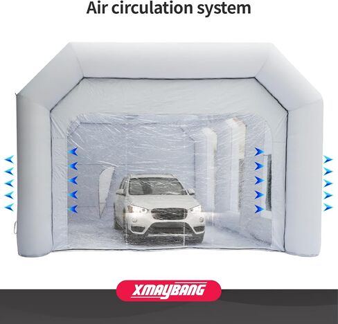 Xmaybang Inflatable Spray Booth 12x7.2x8.9ft,Portable Auto Paint Booth with Filtration System,Suitable for Motorcycles, Outdoor Tents, Medical Aids, Auto Parts, Etc,Blower Not Included in Saudi Arabia