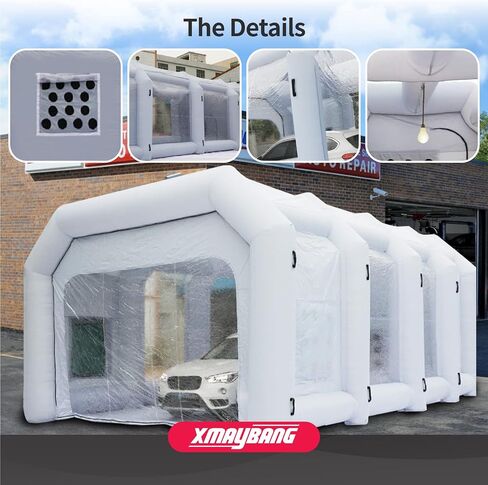 Xmaybang Inflatable Spray Booth 12x7.2x8.9ft,Portable Auto Paint Booth with Filtration System,Suitable for Motorcycles, Outdoor Tents, Medical Aids, Auto Parts, Etc,Blower Not Included in Saudi Arabia