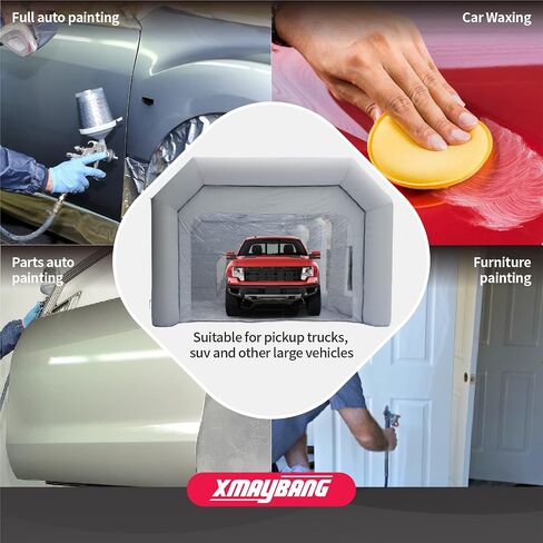 Xmaybang Inflatable Spray Booth 12x7.2x8.9ft,Portable Auto Paint Booth with Filtration System,Suitable for Motorcycles, Outdoor Tents, Medical Aids, Auto Parts, Etc,Blower Not Included in Saudi Arabia