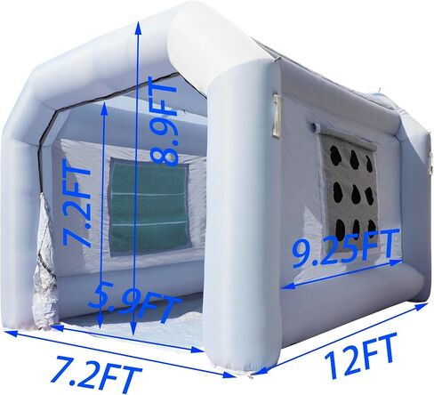 Xmaybang Inflatable Spray Booth 12x7.2x8.9ft,Portable Auto Paint Booth with Filtration System,Suitable for Motorcycles, Outdoor Tents, Medical Aids, Auto Parts, Etc,Blower Not Included in Saudi Arabia