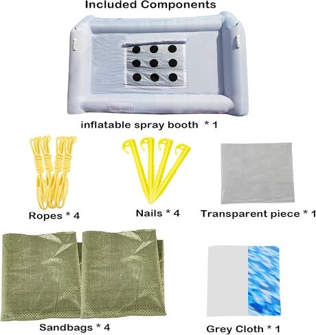 Xmaybang Inflatable Spray Booth 12x7.2x8.9ft,Portable Auto Paint Booth with Filtration System,Suitable for Motorcycles, Outdoor Tents, Medical Aids, Auto Parts, Etc,Blower Not Included in Saudi Arabia