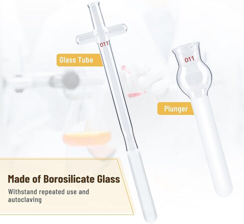4E's USA Tissue Grinder - 20 mL Glass Dounce Homogenizer Tissue Grinder Tube with Pestel, Made of Borosilicate Glass (4 Sets) in Saudi Arabia