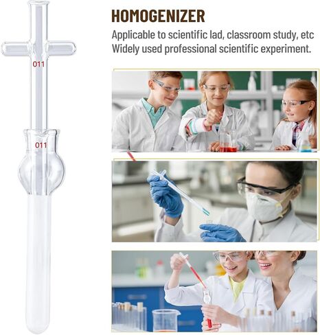 4E's USA Tissue Grinder - 20 mL Glass Dounce Homogenizer Tissue Grinder Tube with Pestel, Made of Borosilicate Glass (4 Sets) in Saudi Arabia