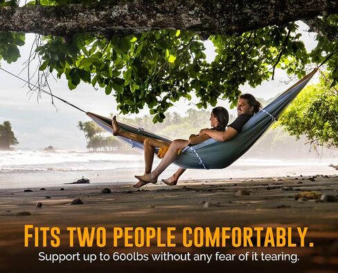 Ryno Tuff XL 2 Person Camping Hammock with Mosquito Net & Rain Fly - Compact Double Hammock with Bug Net, Tarp, Pocket, Tree Straps & Heavy Duty Carabiners - Parachute Grade Nylon Holds Over 600lbs in Kuwait