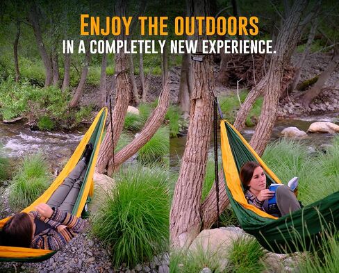 Ryno Tuff XL 2 Person Camping Hammock with Mosquito Net & Rain Fly - Compact Double Hammock with Bug Net, Tarp, Pocket, Tree Straps & Heavy Duty Carabiners - Parachute Grade Nylon Holds Over 600lbs in Kuwait