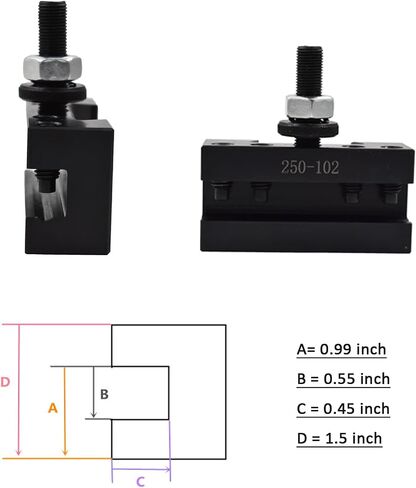 Kimllier 5Pcs AXA 250-102 Quick Change Turning & Facing CNC Tool Post Holder in Saudi Arabia