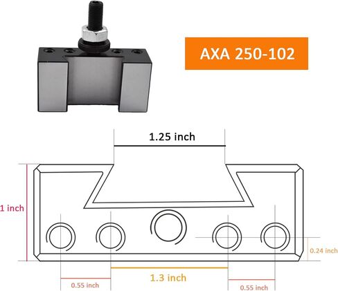 Kimllier 5Pcs AXA 250-102 Quick Change Turning & Facing CNC Tool Post Holder in Saudi Arabia