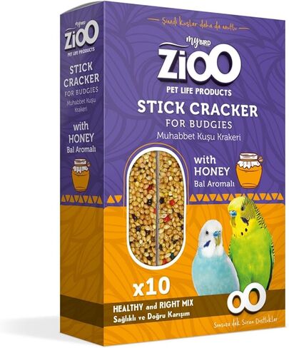 VHD MyBird Treat Stick Cracker for Budgies 10 عدد - مكافآت الطيور بنكهة العسل، العصي المقرمشة، الدخن، 10 قطع في عبوة واحدة، تتضمن الشماعة، مزيج صحي وصحيح، سهل الهضم in Kuwait