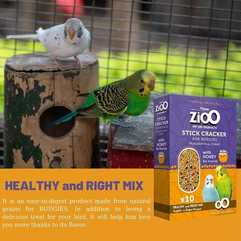 VHD MyBird Treat Stick Cracker for Budgies 10 عدد - مكافآت الطيور بنكهة العسل، العصي المقرمشة، الدخن، 10 قطع في عبوة واحدة، تتضمن الشماعة، مزيج صحي وصحيح، سهل الهضم in Kuwait