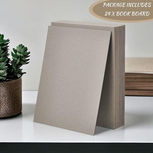 24 Pcs Book Board, VULGBUNEE Binders Board for DIY, Chipboard Designer Bookboard Kraft, Heavy Duty Chipboard Sheets, Bookbinding Supplies for Book Binding Cover(Gray, 11 x 8.5, 80PT) in Saudi Arabia