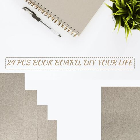 24 قطعة من لوحة الكتب، لوحة مجلدات VULGBUNEE DIY، لوحة كتب مصممة من اللوح الخشبي، أوراق من اللوح الخشبي الثقيل، لوازم تجليد الكتب لتغطية تجليد الكتب (رمادي، 11 × 8.5، 80PT) in Kuwait