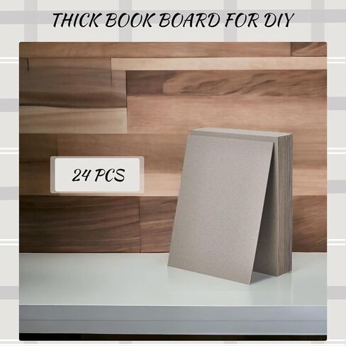 24 قطعة من لوحة الكتب، لوحة مجلدات VULGBUNEE DIY، لوحة كتب مصممة من اللوح الخشبي، أوراق من اللوح الخشبي الثقيل، لوازم تجليد الكتب لتغطية تجليد الكتب (رمادي، 11 × 8.5، 80PT) in Kuwait