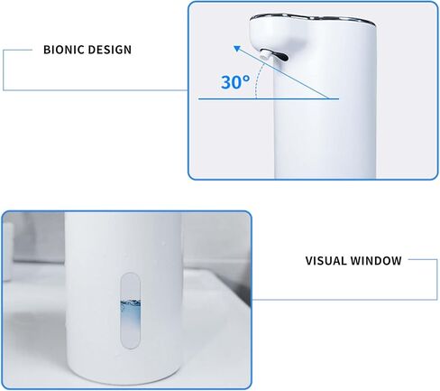 8AMTECH Automatic Foaming Soap Dispenser, Touchless Hand Soap Dispenser USB Rechargeable Countertop Dish Soap Dispenser for Bathroom, Kitchen in Kuwait