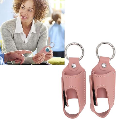 Inhaler Case Holder, 2PCS Asthma Inhaler Holder Portable Storage Protective PU Leather Asthma Inhaler Case Lightweight and Protective Shell for Daily Use, Travel and School (Pink) in Saudi Arabia