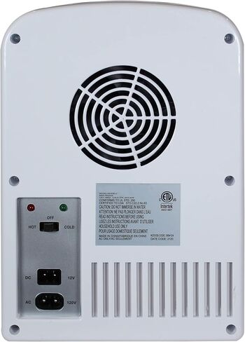 ثلاجة صغيرة محمولة، ثلاجة كهروحرارية باردة وساخنة، باب مرآة مزود بإضاءة LED باللون الأبيض، تتضمن محولات للمنزل والسيارة، لحفظ مستحضرات التجميل والعناية بالبشرة والصودا والأطعمة الطازجة، سعة 4 لتر in Kuwait