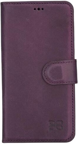 BOULETTA Leather Wallet Case for Samsung Galaxy S22 - Detachable Magnetic RFID Flip Folio Phone Cover with 4 Card Slots for Men and Women 6.1'' Purple in Saudi Arabia