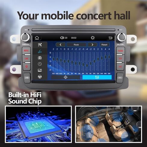 ستيريو سيارة LXKLSZ متوافق مع Carplay اللاسلكي/Android Auto لرينو داسيا داستر سانديرو لوجان كابتور رمز دوكر مع شاشة لمس IPS/بلوتوث/وصلة مرآة/FM/AM/USB in Kuwait