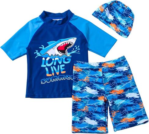 YAGATA Toddler Swimsuit Boy 2-Piece Dinosaur Bathing Suit with Rash Guard Cute Toddler Boy Swimsuit Dinosaur in Saudi Arabia